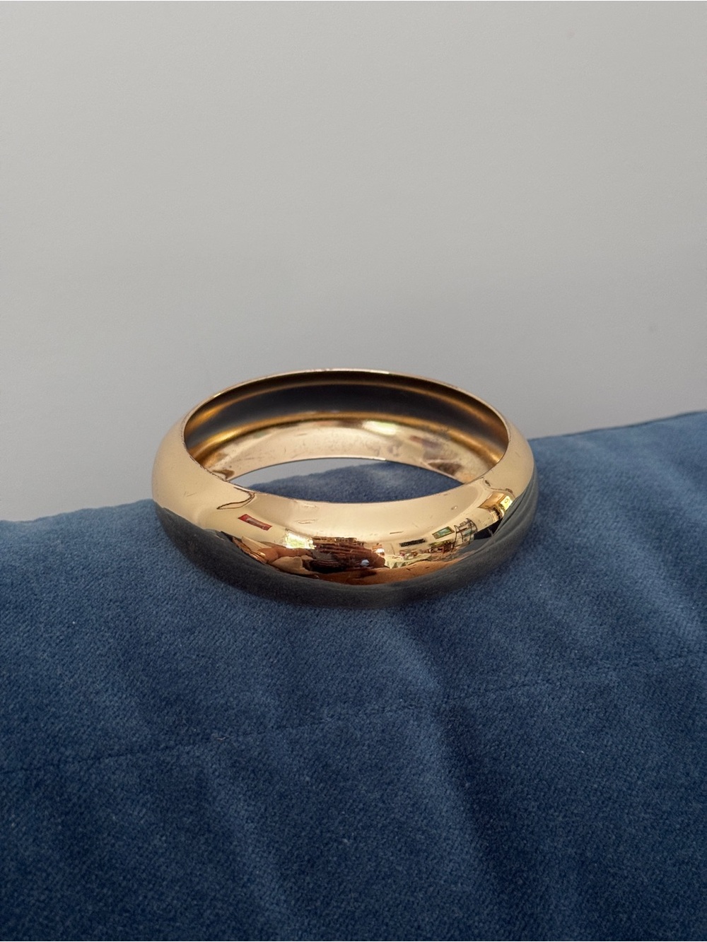 Big Gold Bracelet Bangle Wide Chunky Gold tone   Metal Costume Statement